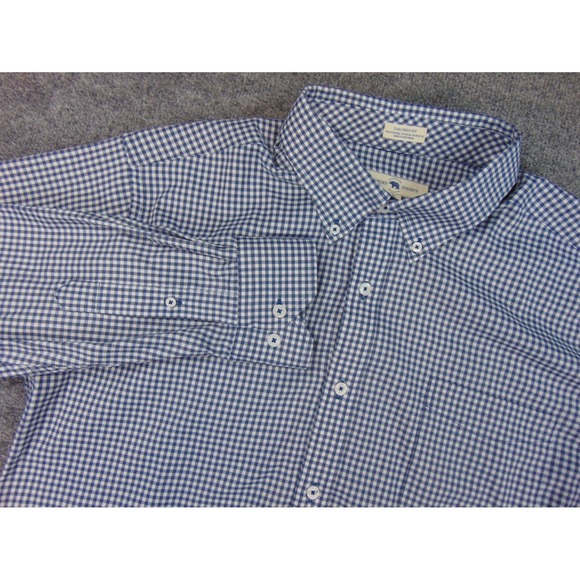 Onward Reserve Shirt Mens  XL Navy Blue Check Tailored Fit Long Sleeve - Picture 1 of 9
